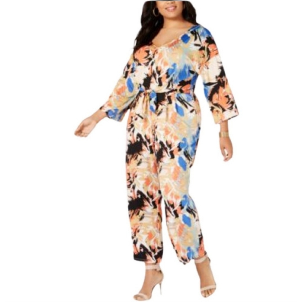 NOTATIONS NY COLLECTION WOMAN TIE FRONT JUMPSUIT - Picture 4 of 7